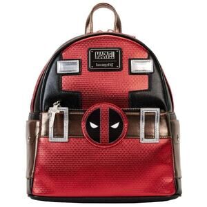 Marvel Deadpool Cosplay Mini Backpack Metallic Design - Collectible Fan Gear